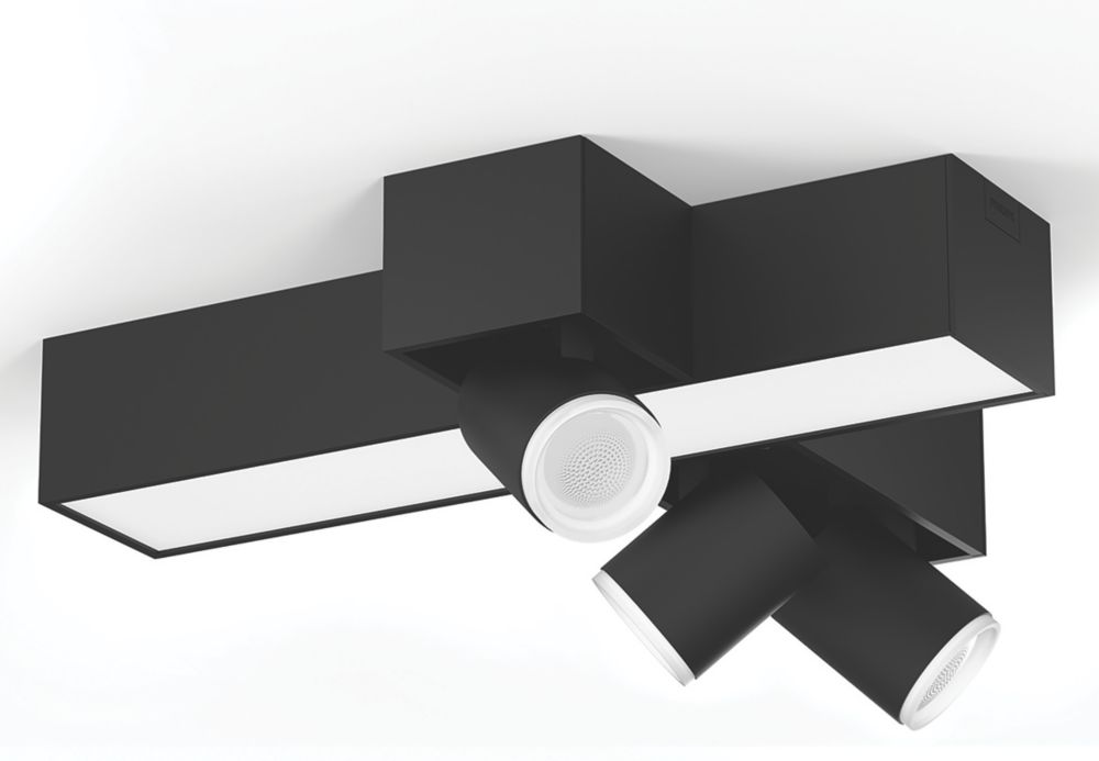 Philips Hue Centris RGB & White LED 3Spot Ceiling Light Black 25W 21702810lm Screwfix