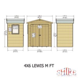 Shire  6' x 4' (Nominal) Apex Shiplap T&G Timber Shed