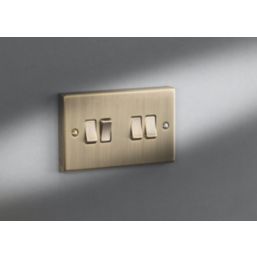 Knightsbridge  10AX 4-Gang 2-Way Light Switch  Antique Brass