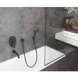 Hansgrohe Vernis Blend Matt Black Wall Mounted Bath Mixer Tap Spout