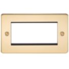 Knightsbridge Flat Plate 4-Module Modular Faceplate Polished Brass