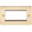 Knightsbridge Flat Plate 4-Module Modular Faceplate Polished Brass