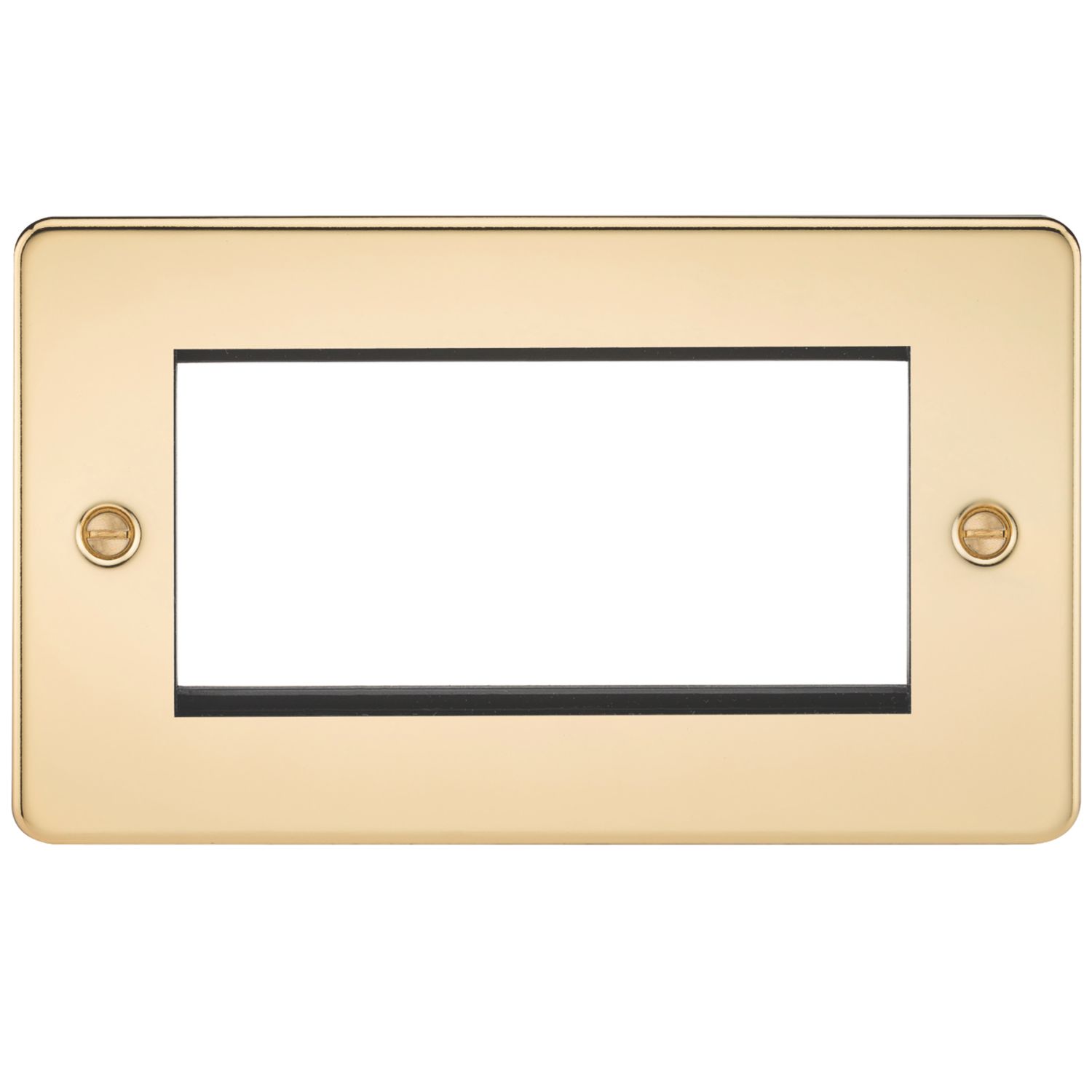Knightsbridge Flat Plate 4-Module Modular Faceplate Polished Brass (856YA)