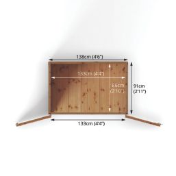 Mercia Tongue & Groove 4' 6" x 3' (Nominal) Pent Shiplap Timber Mower Store