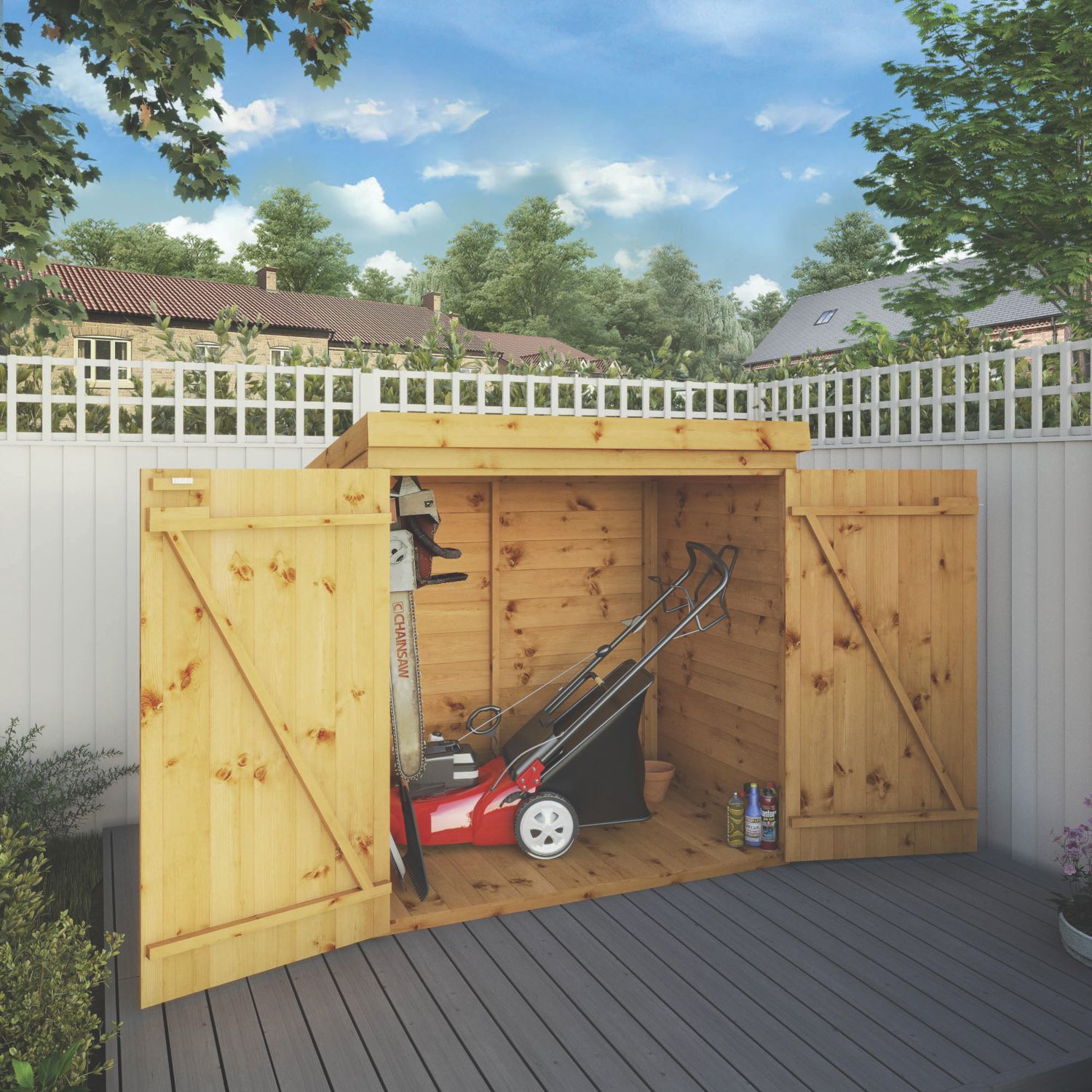 Mercia Tongue & Groove 4' 6" x 3' (Nominal) Pent Shiplap Timber Mower Store (856YL)