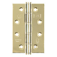 Smith & Locke Electro Brass Grade 7 Fire Rated Washered Hinge 102 x 67mm 2 Pack