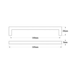Essentials Golpar D Handles Brushed Nickel 169mm 2 Pieces
