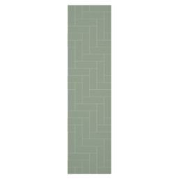 Fibo Urban Wet Wall Panelling Herringbone Matt Green 2400mm x 600mm x 10.2mm