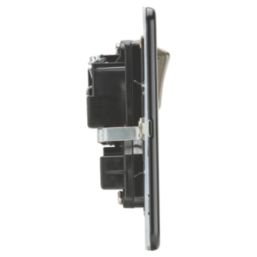 Knightsbridge  13A 2-Gang 2-Pole Switched Socket Matt Black