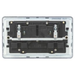 Knightsbridge  13A 2-Gang 2-Pole Switched Socket Matt Black