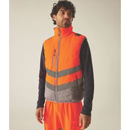 Regatta Hi-Vis Two-Tone Thermal Bodywarmer Orange 4X Large 60.6" Chest