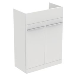 Ideal Standard i.life A Semi-Countertop Floorstanding Basin Unit with Chrome Handles & Basin Matt White 602mm x 440mm x 1003mm