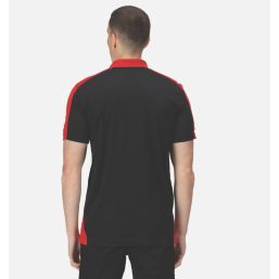 Regatta Contrast Coolweave Polo Shirt Black/Classic Red 2X Large 53" Chest