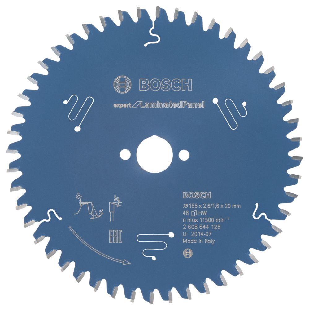Bosch Expert Laminate Panel Circular Saw Blade 165mm x 20mm 48T Screwfix
