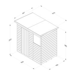Forest Beckwood 6' x 4' (Nominal) Pent Shiplap Timber Shed with Base & Assembly