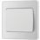 British General Evolve 20 A 16AX 1-Gang 2-Way Wide Rocker Light Switch  Brushed Steel with White Inserts