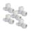 Hep2O  Plastic Push-Fit Reducing Keyless Tee 22mm x 15mm x 22mm 5 Pack