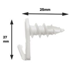 Cobra WallDriller Self-Drilling Picture Hook for Plasterboard White 10 Pack