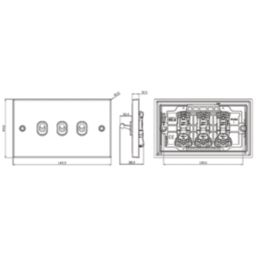 Knightsbridge  10AX 3-Gang 2-Way Light Switch  Antique Brass