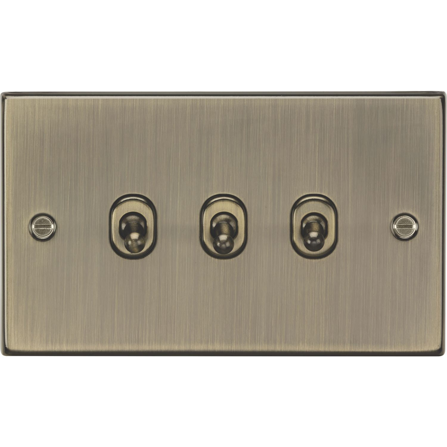 Knightsbridge 10AX 3-Gang 2-Way Light Switch Antique Brass (857TY)