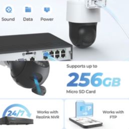 Reolink TrackMix Auto PTZ PoE AI White Wired 4K Indoor & Outdoor Smart CCTV Security Camera