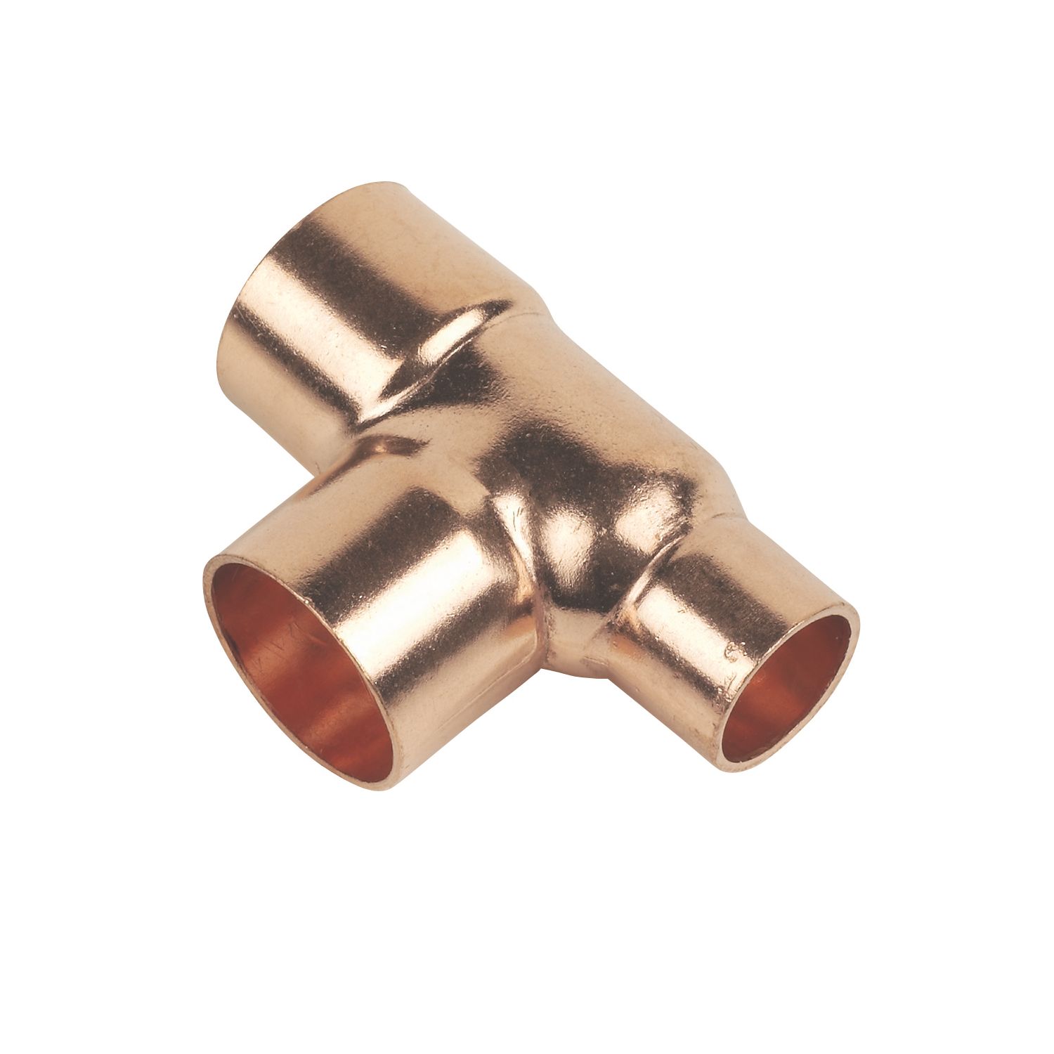 Flomasta Copper End Feed Reducing Tee 22mm x 15mm x 22mm (85882)