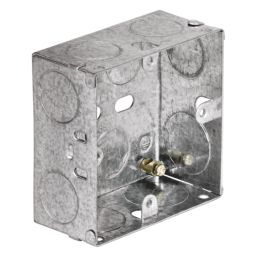 Tower  1-Gang Galvanised Steel  Knockout Back Box 35mm