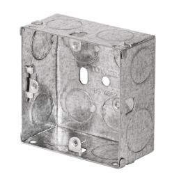 Tower  1-Gang Galvanised Steel  Knockout Back Box 35mm