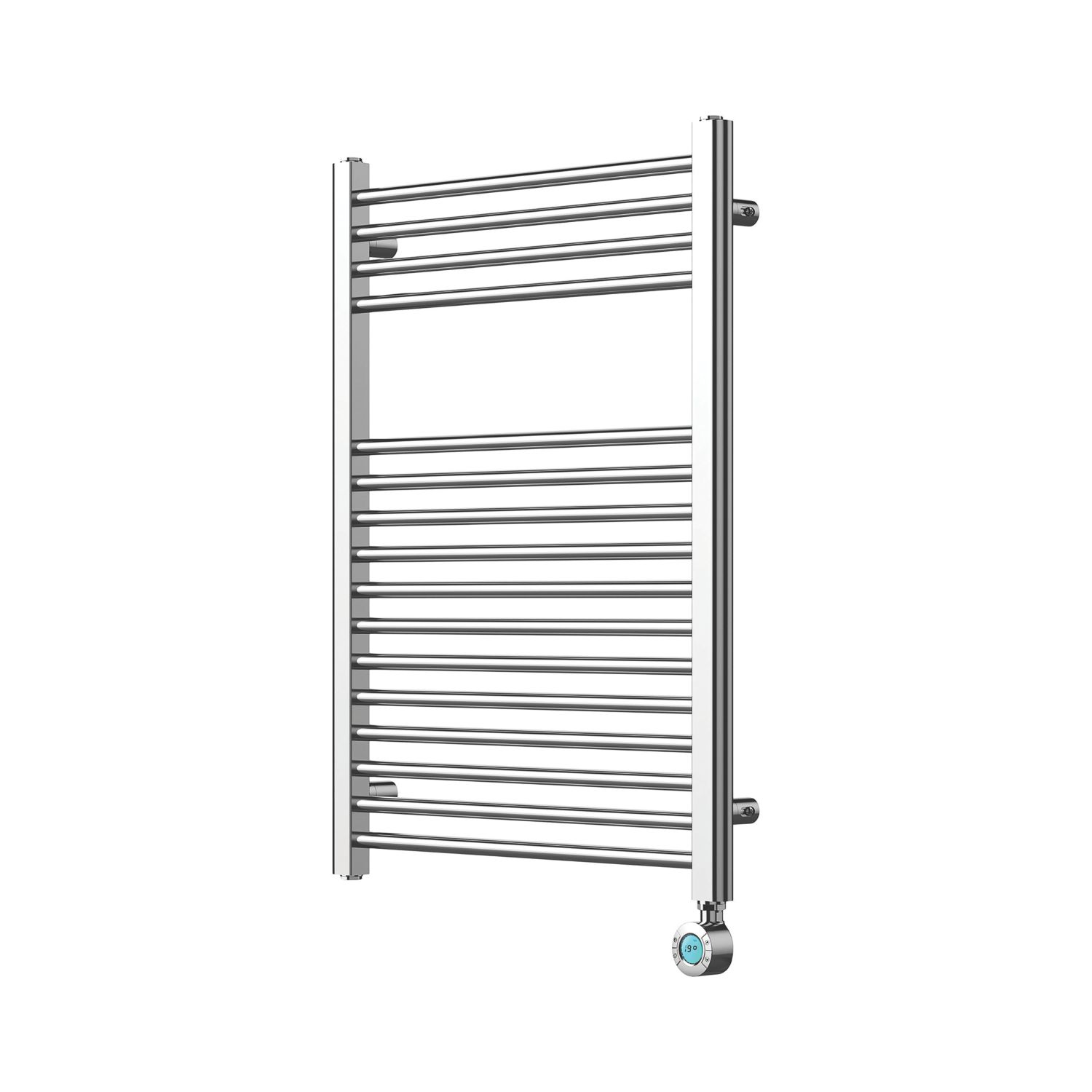 Flomasta 800mm x 600mm 853BTU Chrome Flat Electric Towel Radiator (858CL)
