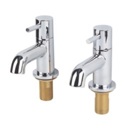 Refurb Swirl Ola Chrome 123mm Deck Mounted Lever 2 Tap Holes Bath Pillar Tap