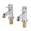 Refurb Swirl Ola Chrome 123mm Deck Mounted Lever 2 Tap Holes Bath Pillar Tap