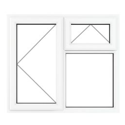 Crystal  Left-Hand & Top Opening Clear Triple-Glazed Casement White uPVC Window 1190mm x 965mm