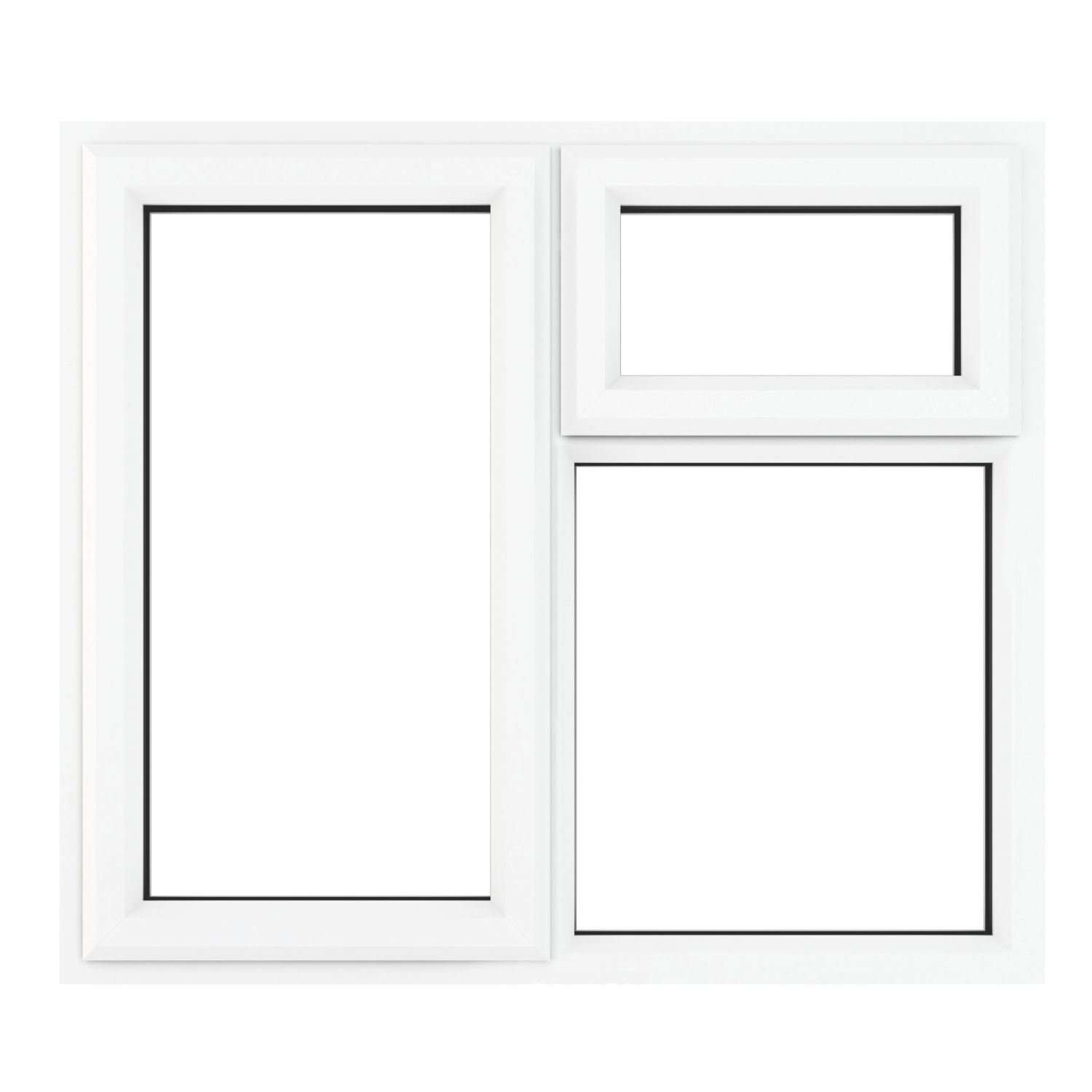 Crystal Left-Hand & Top Opening Clear Triple-Glazed Casement White uPVC Window 1190mm x 965mm (858JM)