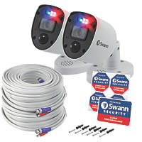 Swann SWPRO-4KRLPK2-EU White Wired 4K Outdoor Bullet Add-On Camera Twin Pack 2 Pack