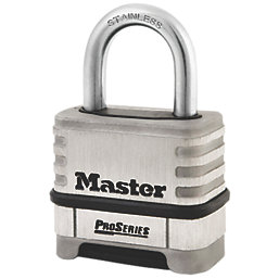 Master Lock 1174D Weatherproof  Combination  Padlock Silver 58mm