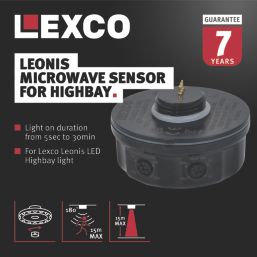 Lexco Leonis Indoor & Outdoor Black Microwave High Bay Motion Sensor 360°
