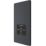 British General Evolve 2-Gang Dual Voltage Shaver Socket 115/240V Grey with Black Inserts