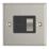 Contactum iConic 13A Switched Fused Spur  Brushed Steel with Black Inserts