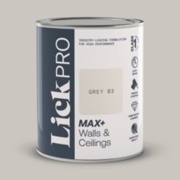 LickPro Max+ 1Ltr Grey 03 Matt Emulsion  Paint
