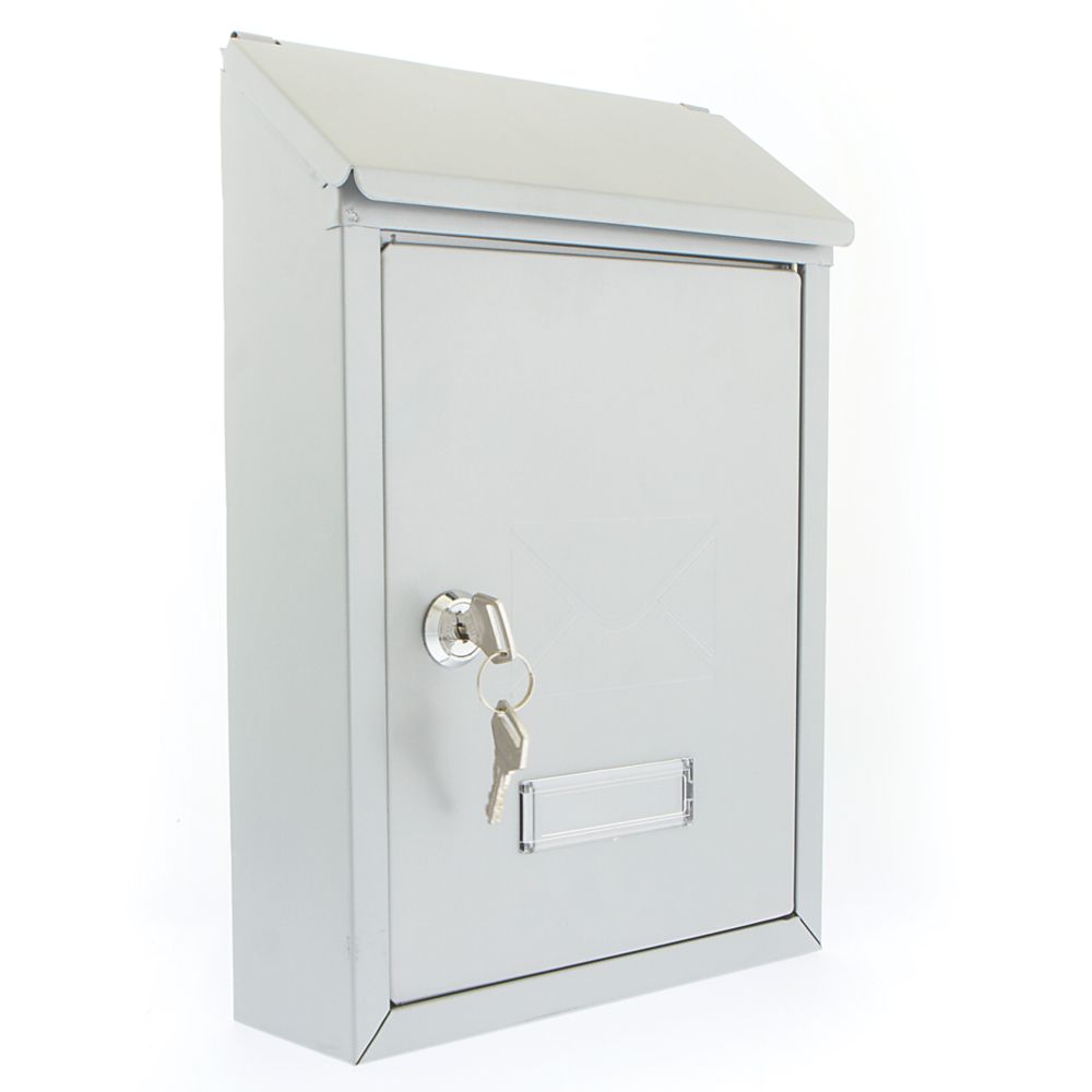 Burg-Wachter Avon Post Box Silver Powder-Coated | Post Boxes | Screwfix.com