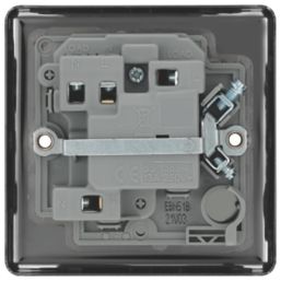 LAP  13A Switched Fused Spur with LED Black Nickel with Black Inserts