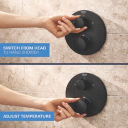 Grohe Precision Thermostat HP Rear-Fed Concealed Matt Black Thermostatic Shower System