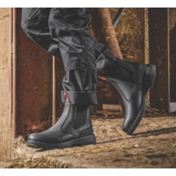 Hunter  Size 12  Black  Slip-On Occupational Work Boots