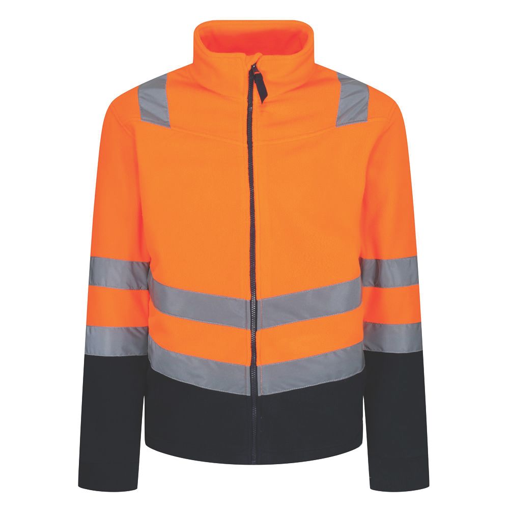 Regatta Pro Hi-Vis 250 Full Zip Fleece Orange / Navy Medium 42