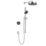 Mira Platinum HP/Combi Rear-Fed Black/Chrome Thermostatic Wireless Dual Outlet Digital Mixer Shower