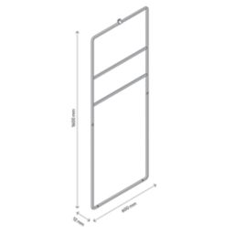 Elland Towel Rack Black 600mm x 12mm x 1600mm