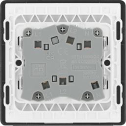 British General Evolve 10A 1-Gang 3-Pole Fan Isolator Switch Black Chrome