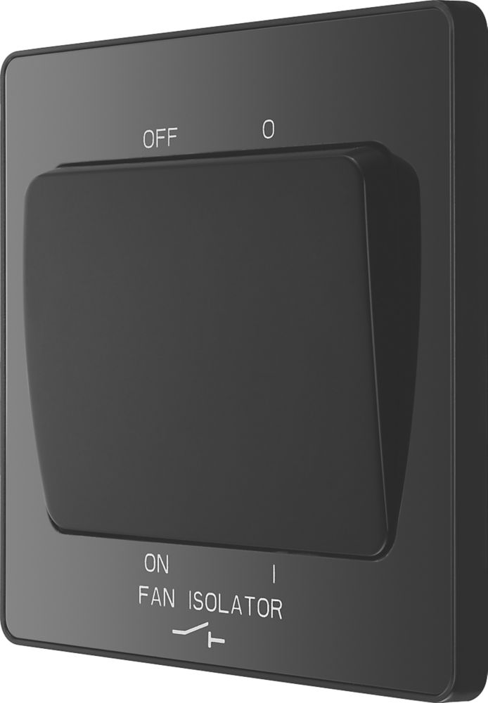British General Evolve 10A 1-Gang 3-Pole Fan Isolator Switch Black Chrome