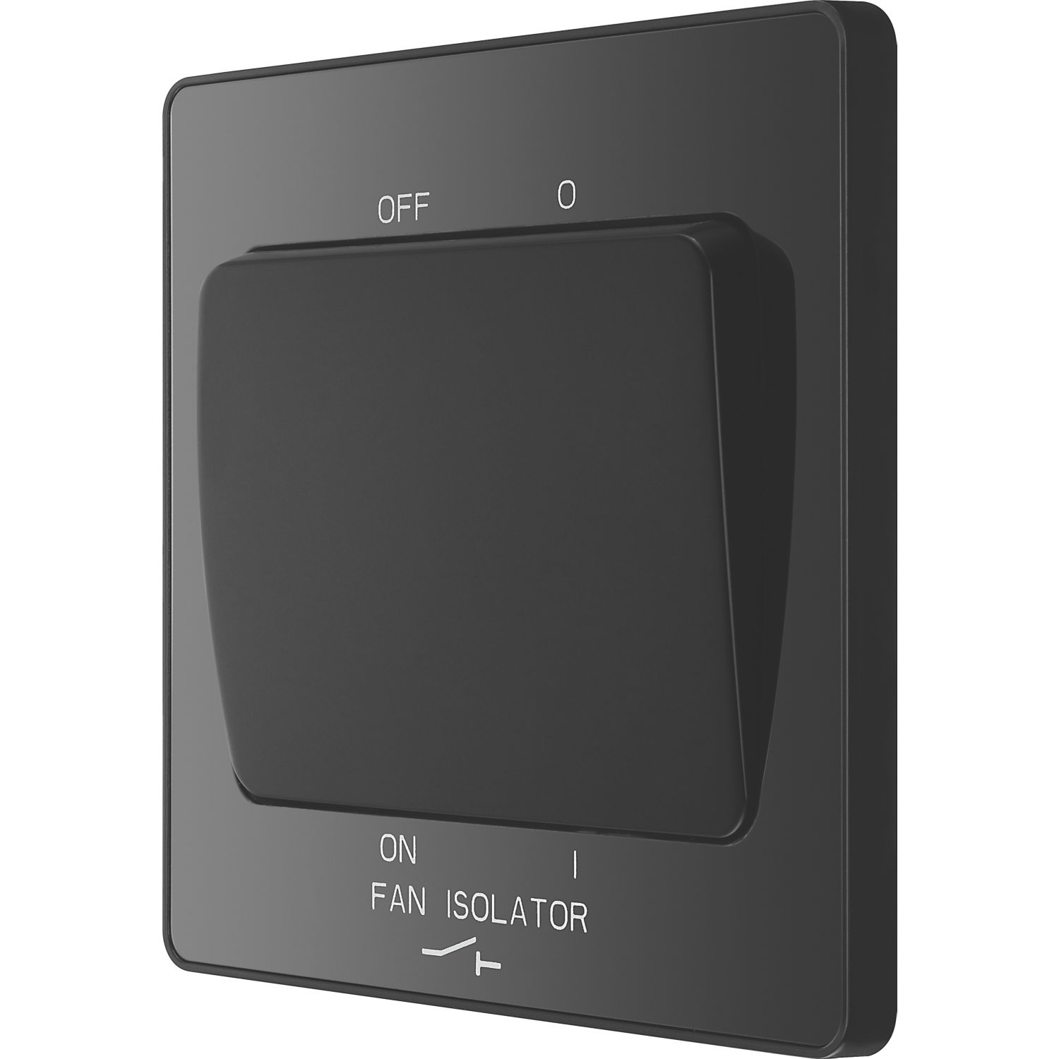 British General Evolve 10A 1-Gang 3-Pole Fan Isolator Switch Black Chrome (859PX)