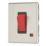 Contactum Lyric 45A 1-Gang DP Control Switch Brushed Steel with Neon with Black Inserts